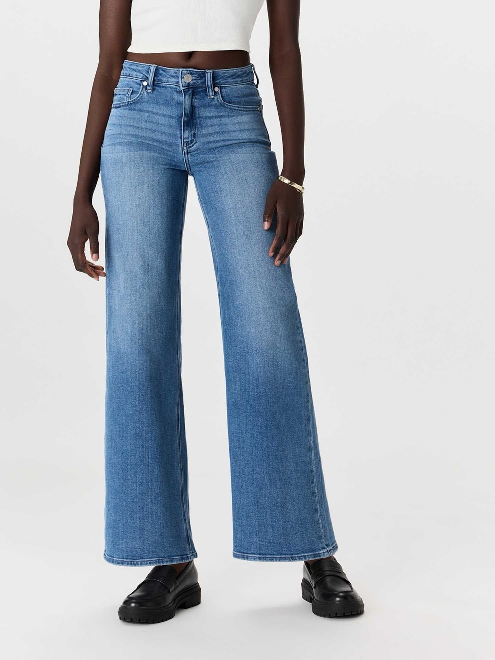 Quince Bella Stretch Wide Leg Jeans in Seaside Blue